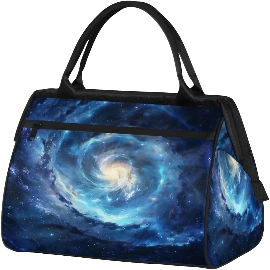 Universe Solar System Galaxy Small Overnight Weekender Tote Bag for Women Men Foldable Travel Duffel Bags Lightweight Sports Gym Bag Waterproof Carry On Luggage Weekender Bag for Traveling Gifts