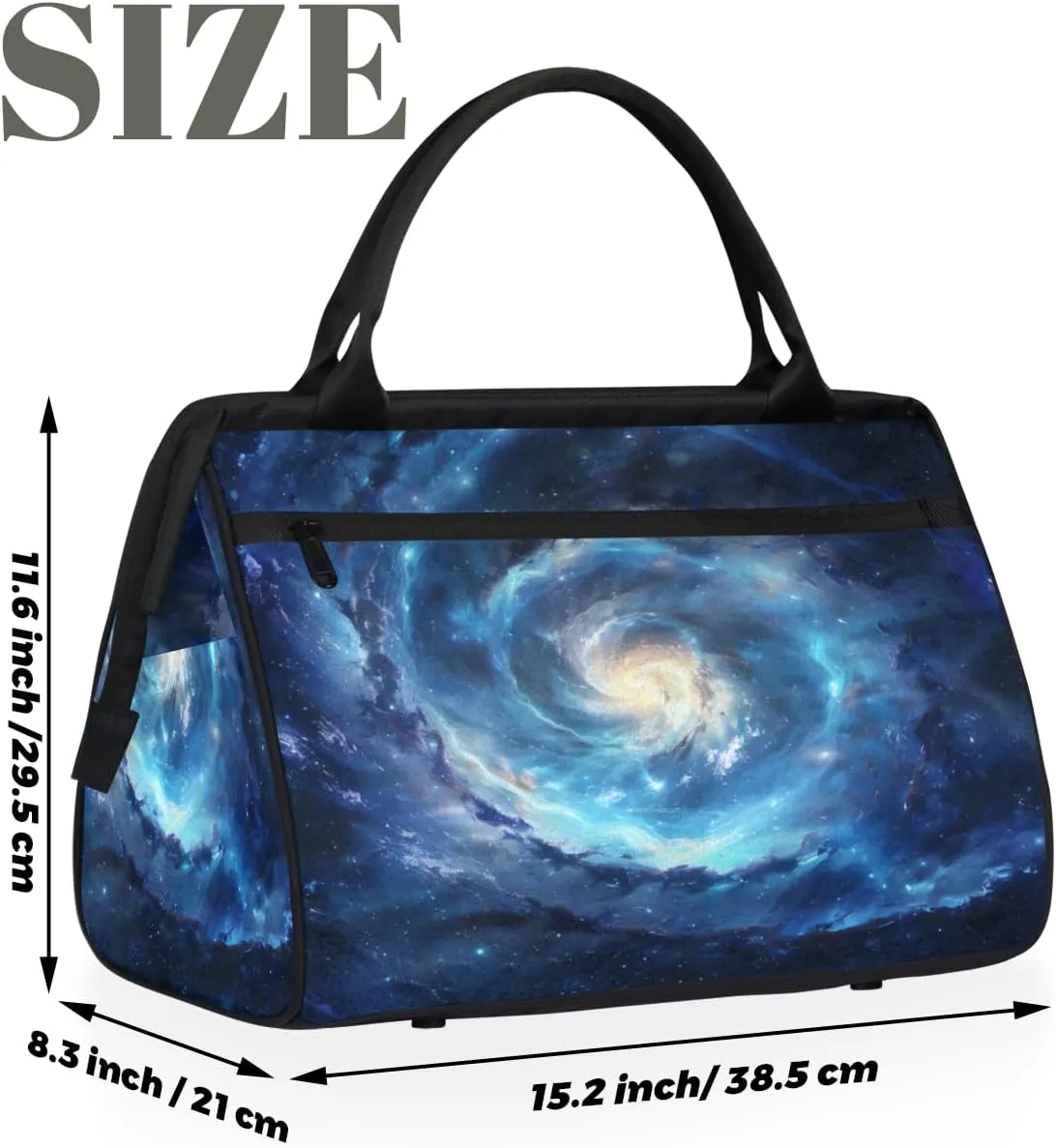 Universe Solar System Galaxy Small Overnight Weekender Tote Bag for Women Men Foldable Travel Duffel Bags Lightweight Sports Gym Bag Waterproof Carry On Luggage Weekender Bag for Traveling Gifts