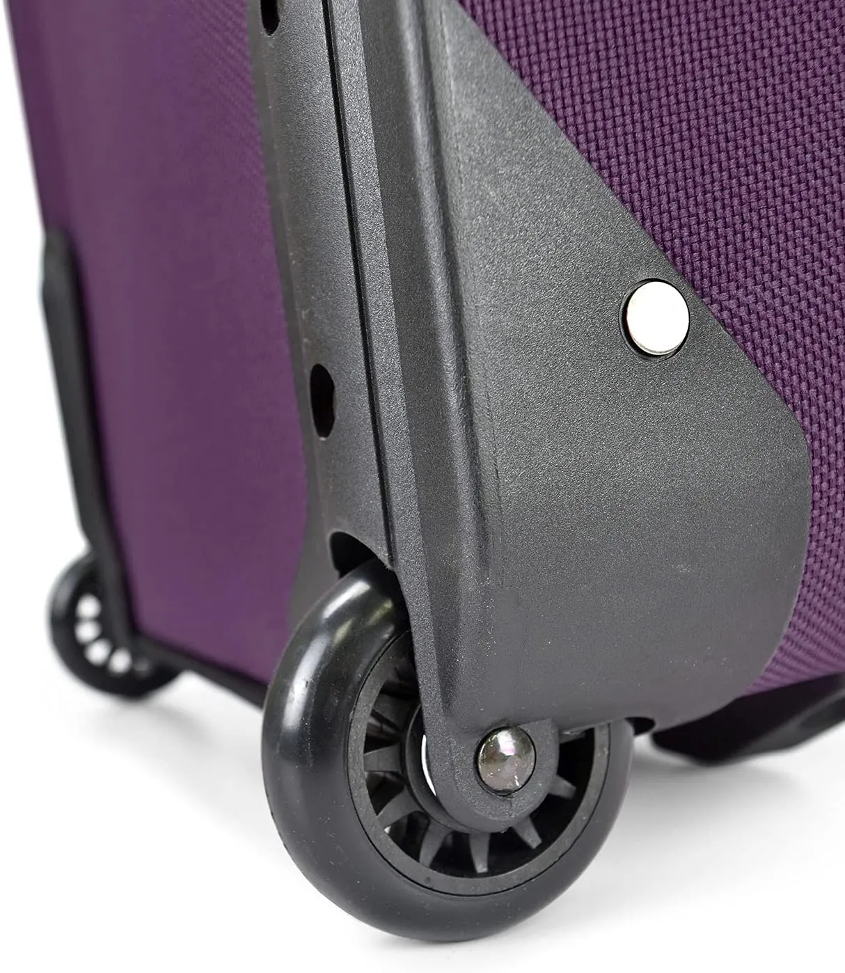 U.S. Traveler Lightweight Rolling 20" Carry On Luggage Softside Suitcase, Purple, 2 Wheel-1 Piece