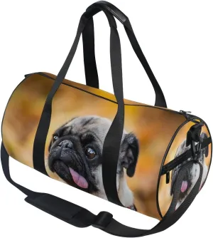 Use4 Autumn Stylish Pug Dog Travel Duffel Bag Sport Gym Luggage Bag for Men Women