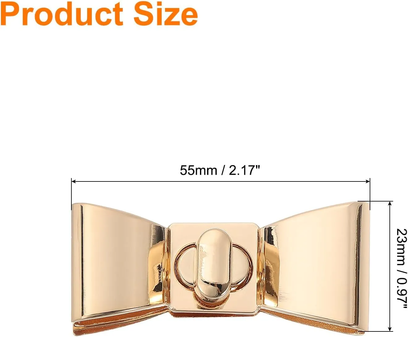 uxcell 5Set Turn Lock Clasp Kit, Bowknot Press Lock Clasp Closure Twist Turn Locks Hardware Buckle Fasteners for Purse Leather Making (55x23mm, Silver, Bronze, Gold)