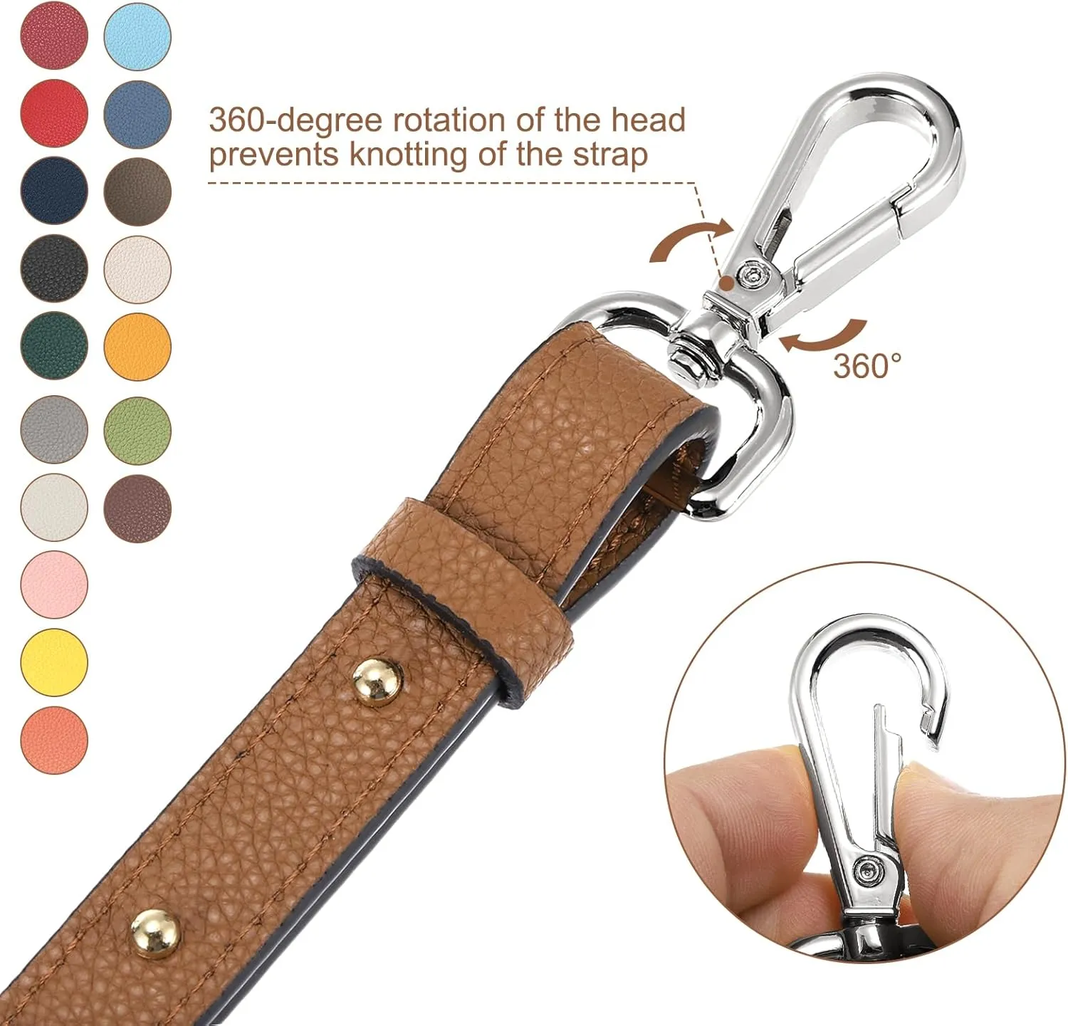 uxcell Leather Purse Strap, Adjustable Crossbody Replacement Straps for Handbags, Shoulder Bag