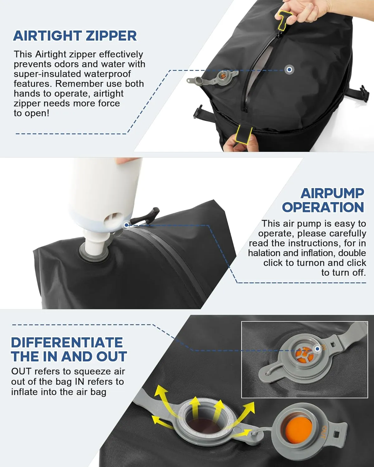 vacuum backpack travel,Travel Airback Backpack,Carry on Backpack with Air Pump,Vacuum Seal Compression Backpacks, Personal Item Travel Bag 17x10x9 Airlines Approved,Black