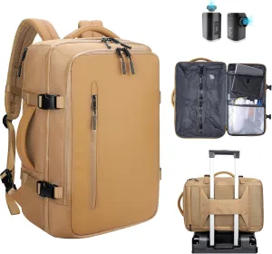 Vacuum Backpack,airback backpack with pump,Laptop backpack for travel,Waterproof, Business,College,Camping (Khaki)