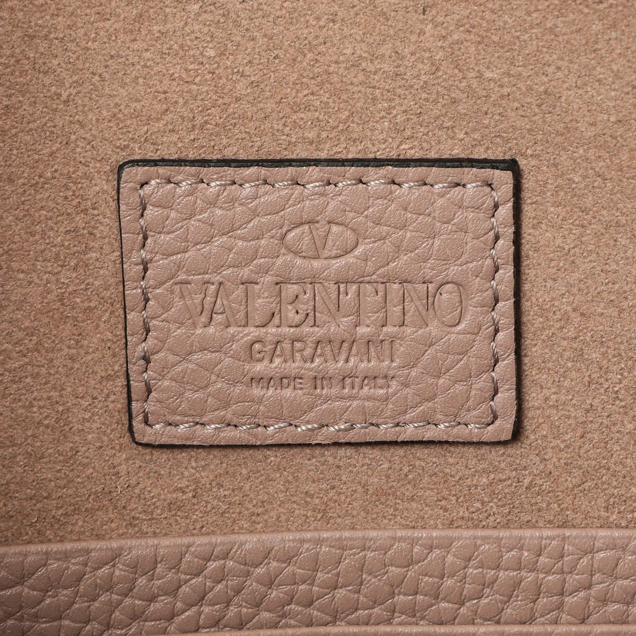 Valentino Poudre Pebbled Calfskin Large Rockstud Envelope Pouch