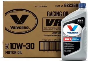 Valvoline VR1 Racing SAE 10W-30 Motor Oil 1 QT, Case of 6