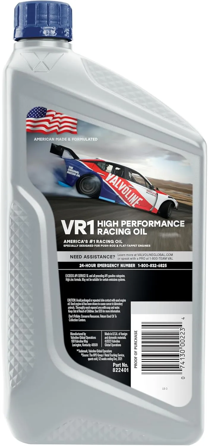 Valvoline VR1 Racing SAE 30 Motor Oil 1 QT