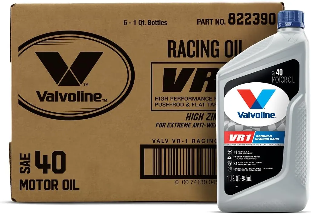 Valvoline VR1 Racing SAE 40 Motor Oil 1 QT, Case of 6
