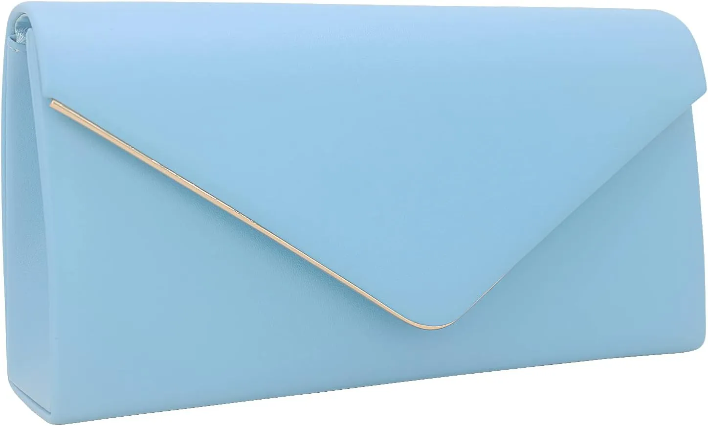 Vegan Leather Envelope Clutch Bag Classic Dressy Purse Foldover Evening Handbag