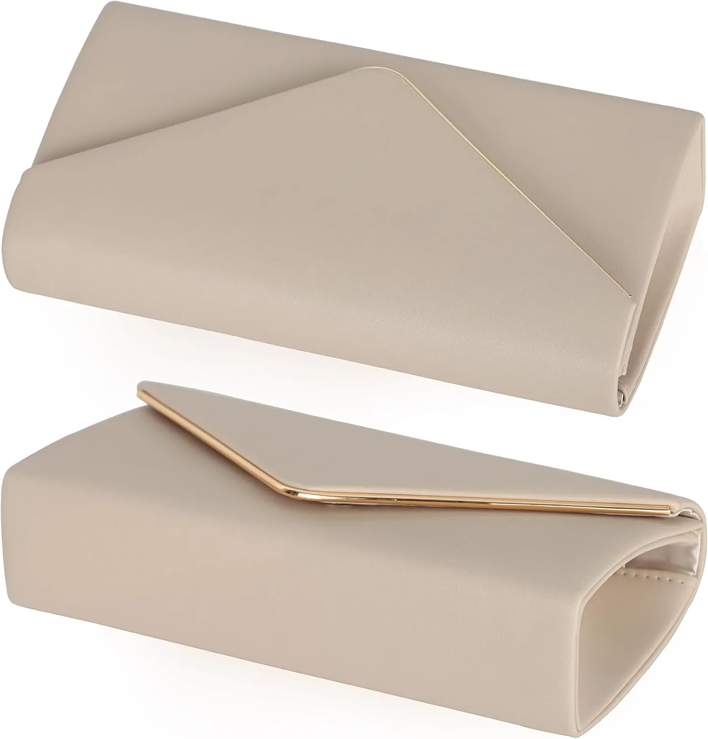 Vegan Leather Envelope Clutch Bag Classic Dressy Purse Foldover Evening Handbag