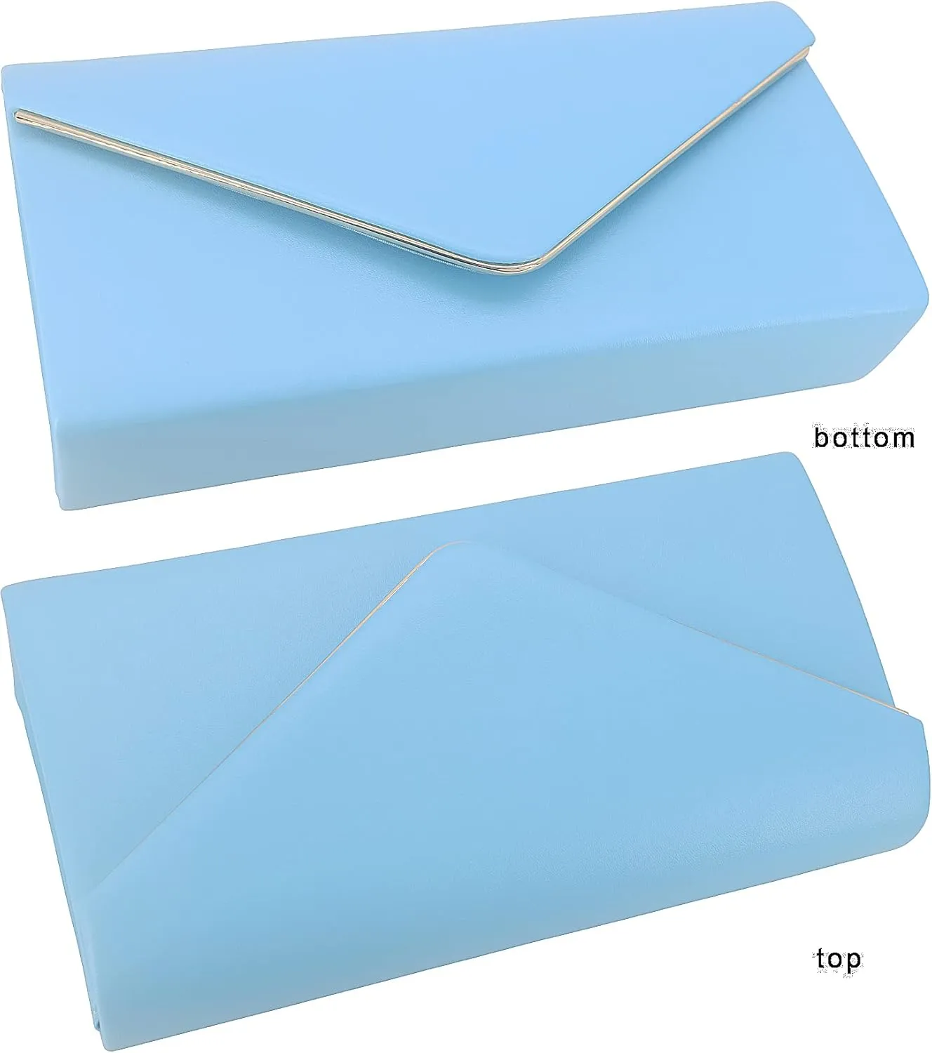 Vegan Leather Envelope Clutch Bag Classic Dressy Purse Foldover Evening Handbag