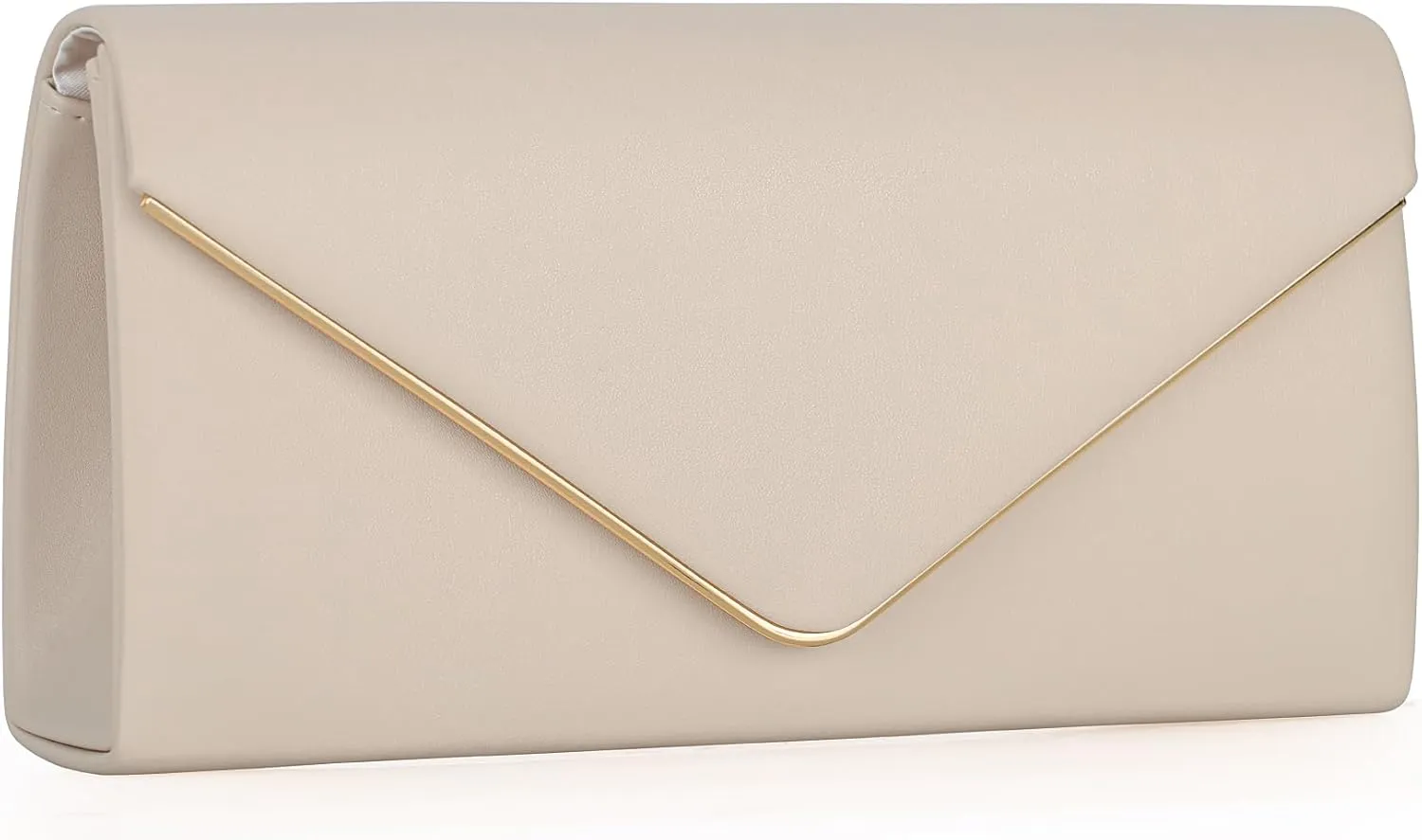 Vegan Leather Envelope Clutch Bag Classic Dressy Purse Foldover Evening Handbag