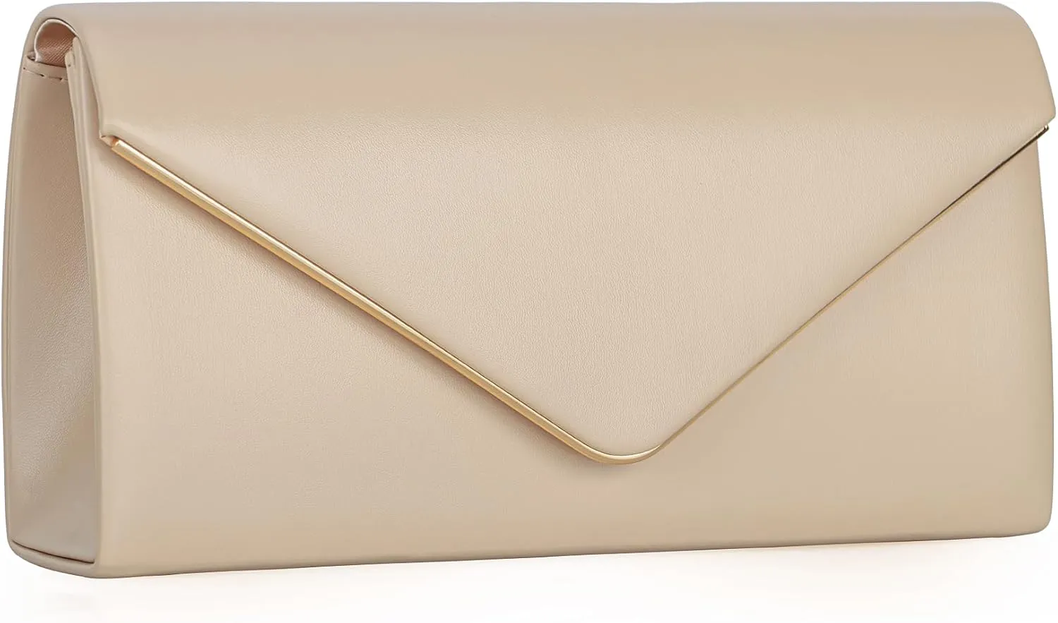 Vegan Leather Envelope Clutch Bag Classic Dressy Purse Foldover Evening Handbag