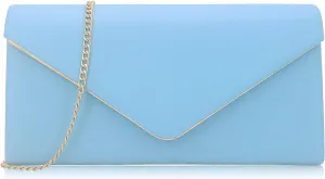 Vegan Leather Envelope Clutch Bag Classic Dressy Purse Foldover Evening Handbag