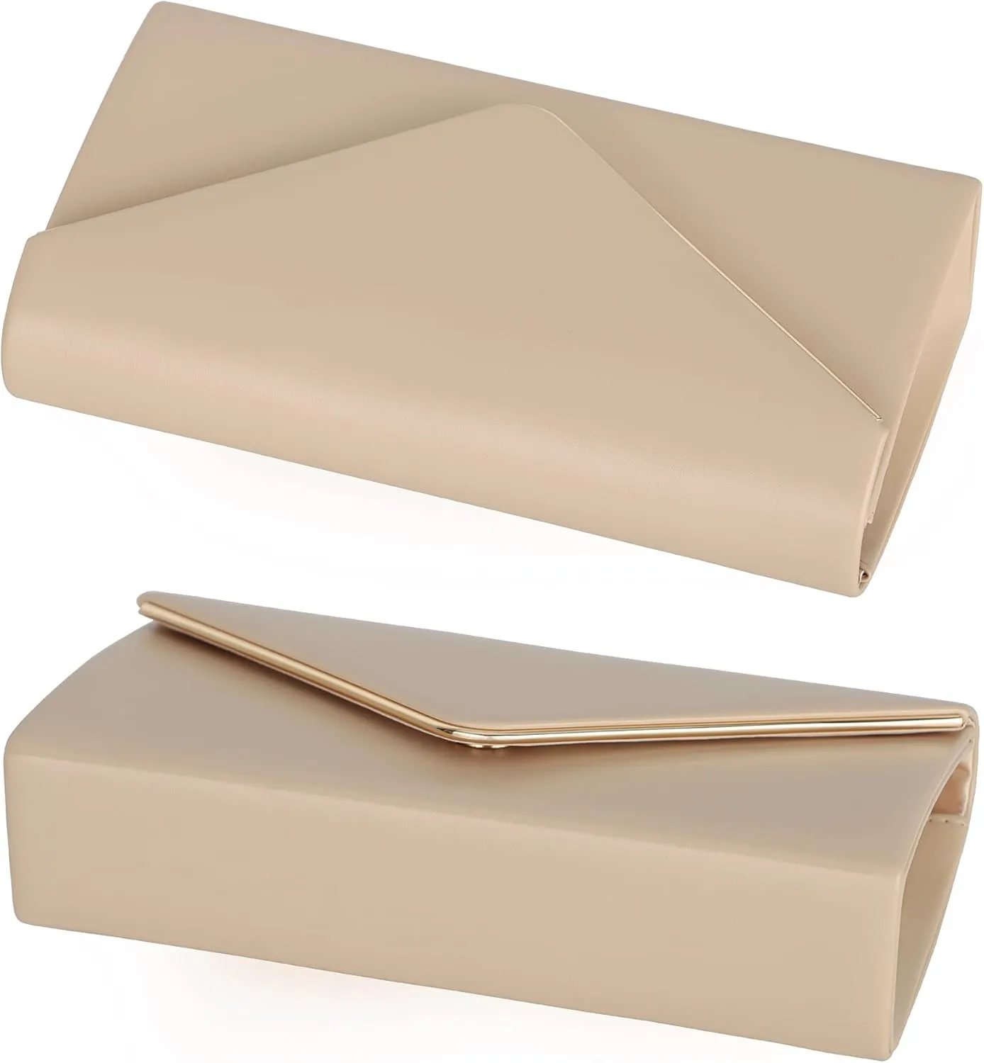 Vegan Leather Envelope Clutch Bag Classic Dressy Purse Foldover Evening Handbag
