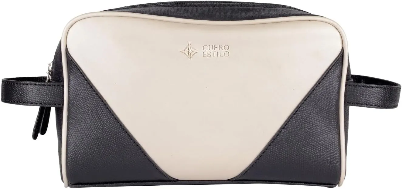 Vegan Leather Travel Organizer – Stylish & Water-Resistant, Dual Zipper Compartments, Multiple Pockets.