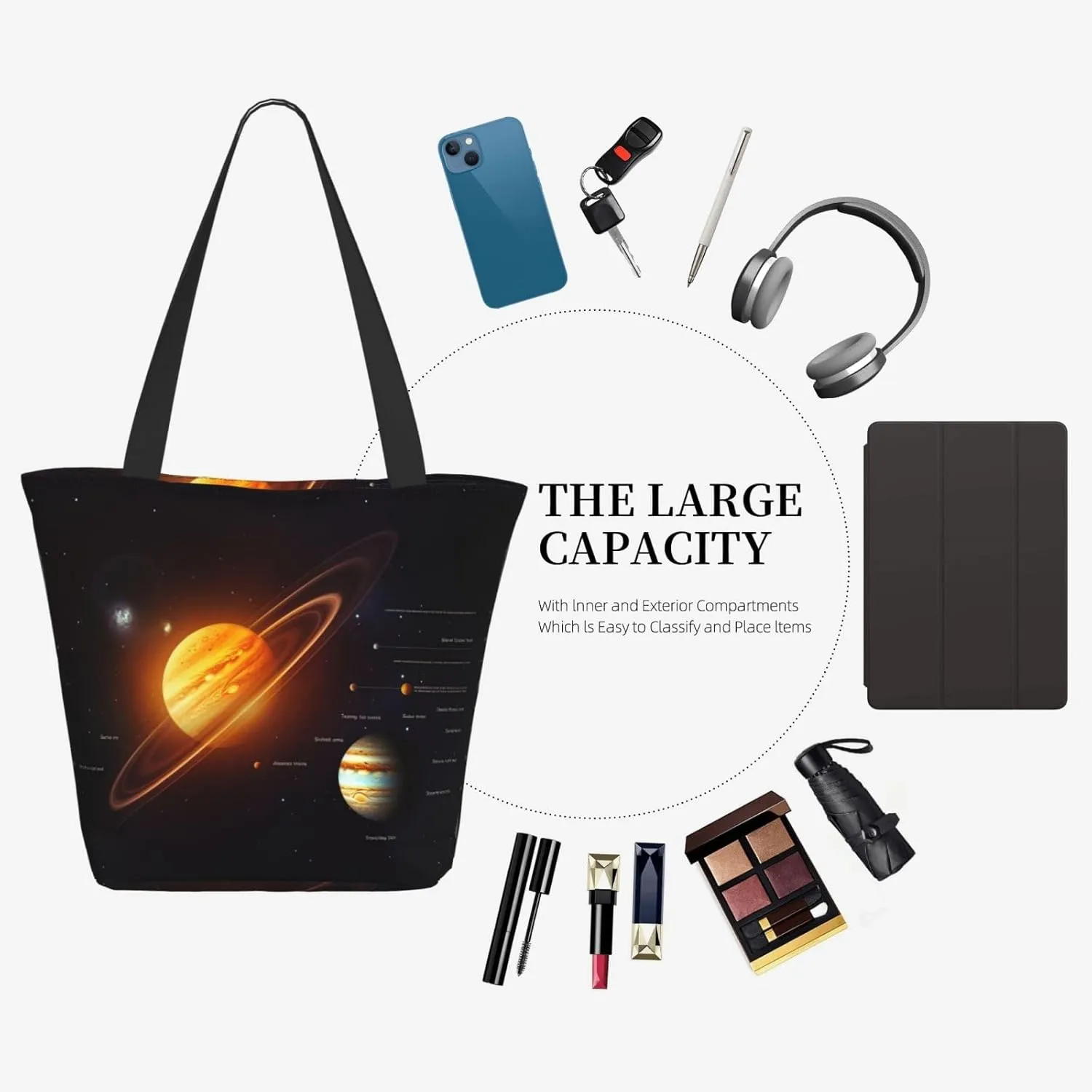 Vegetables Printed Fashionable Large Handbag And Shoulder Bag, Suitable For Various Daily Use