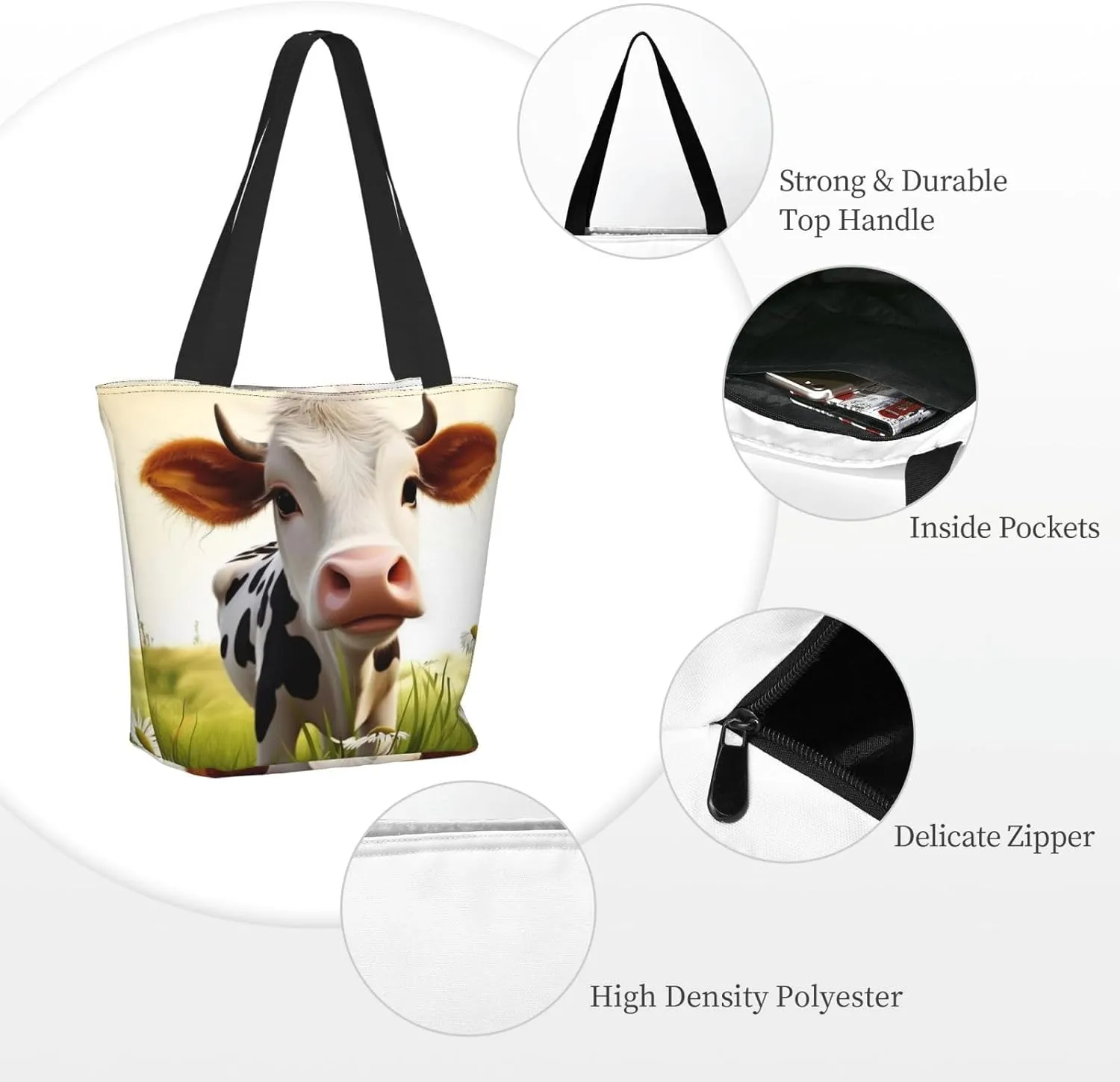 Vegetables Printed Fashionable Large Handbag And Shoulder Bag, Suitable For Various Daily Use