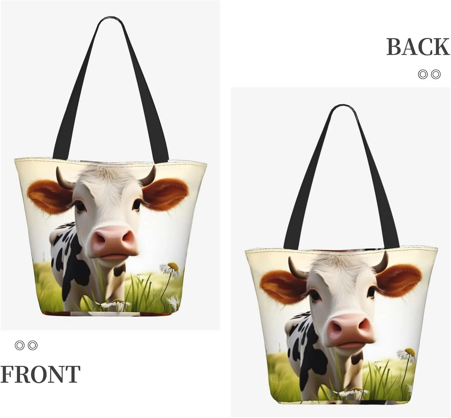 Vegetables Printed Fashionable Large Handbag And Shoulder Bag, Suitable For Various Daily Use