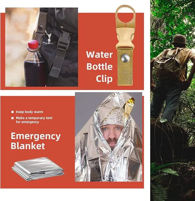 VEITORLD Gifts for Men Dad Him Christmas, Survival Gear and Equipment 12 in 1, Survival Kits, Cool Unique Fishing Hunting Birthday Gift for Husband Teen Boy Boyfriend Women, Stocking Stuffers for Men