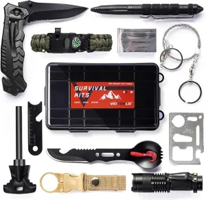 VEITORLD Gifts for Men Dad Him Christmas, Survival Gear and Equipment 12 in 1, Survival Kits, Cool Unique Fishing Hunting Birthday Gift for Husband Teen Boy Boyfriend Women, Stocking Stuffers for Men