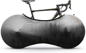 VELOSOCK Indoor Bike Cover for Storage & Transport – Stretchy Dirt-Proof Fabric, Fits Most Adult Bikes, Stylish Bicycle Travel Protector, Multiple Designs (Mystic Forest)