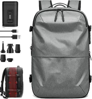 Veloutte Travel Backpack, 60l Vacpack Backpack with Vacuum, Multifunctional Waterproof Expandable Anti-Theft Pack (Grey-2.0 With Air Pump)