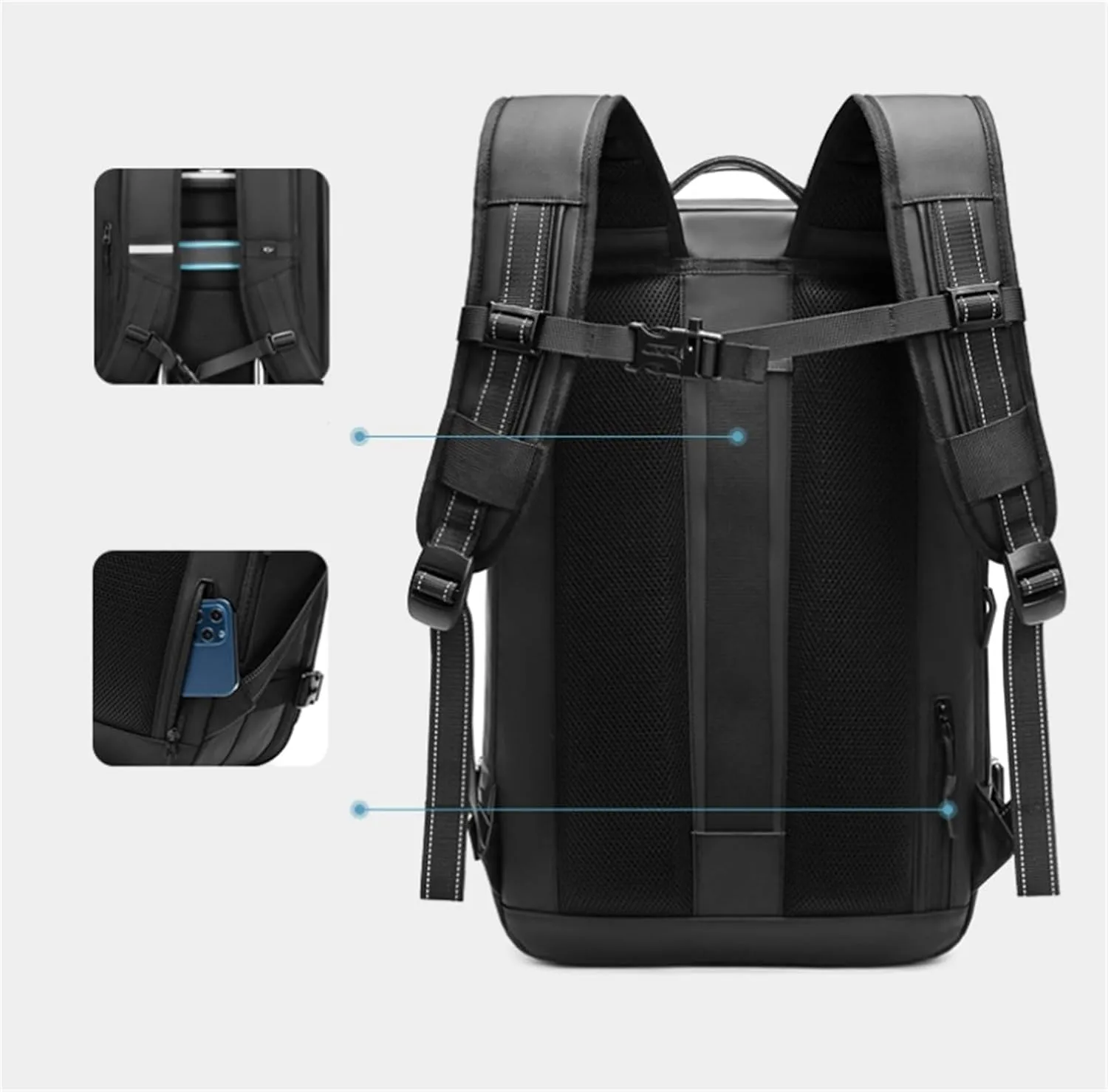Veloutte Travel Backpack, Veloussette Space Bag, Velouette Space Bag, Expandable Waterproof Backpack (blue)