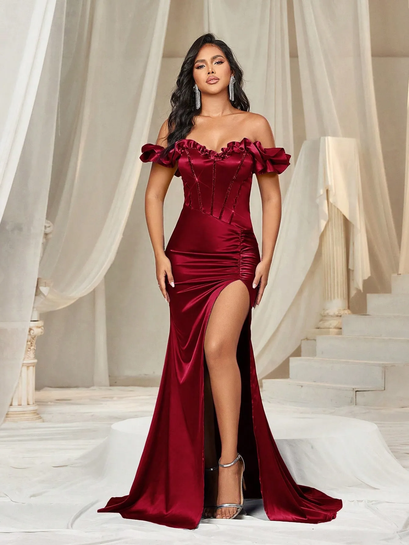 Vestido de Sirena Elegante Cherry Vibes para Ocasiones Especiales