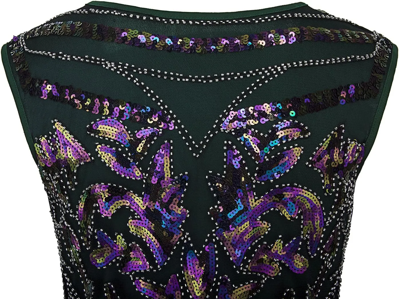 Vijiv 1920s Long Prom Dresses V Neck Beaded Sequin Gatsby Maxi Evening Dress