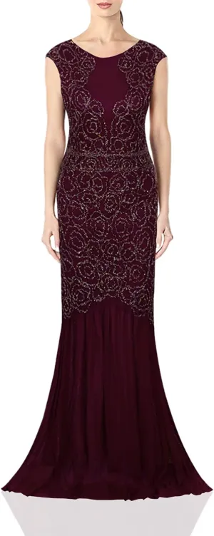 Vijiv 1920s Long Prom Dresses V Neck Beaded Sequin Gatsby Maxi Evening Dress