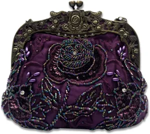 Vintage 1920s Beaded Evening Bag Pearl Clutch Bag for Women Bridal Wedding Purse Sequin Rhinestone Handbag