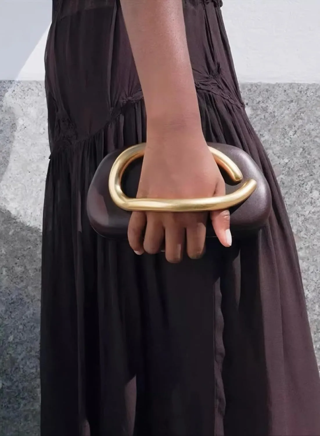 Vintage Handle Evening Clutch PU Handheld Purse Chain Shoulder Box Crossbody Elegant Mini Party Bag