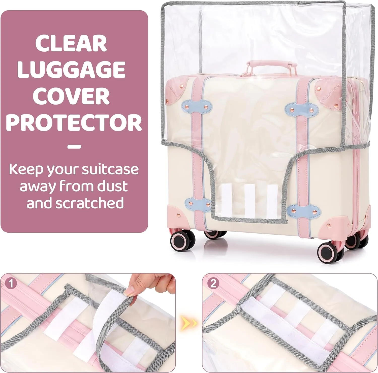 Vintage Luggage Set with Wheels, Retro Suitcase, Travel Trunk Set, Stylish Vintage Luggage Set for Women and Men