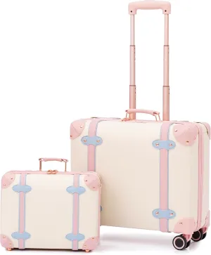 Vintage Luggage Set with Wheels, Retro Suitcase, Travel Trunk Set, Stylish Vintage Luggage Set for Women and Men