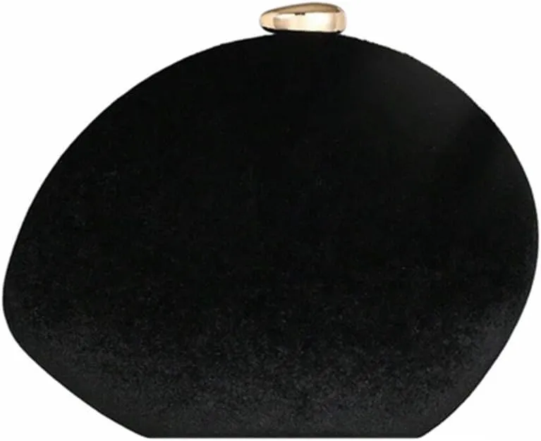 Vintage Velvet Evening Bag Geometric Box Clutch Egg Shell Purse Shiny Crossbody Chain Bag for Women Party Formal