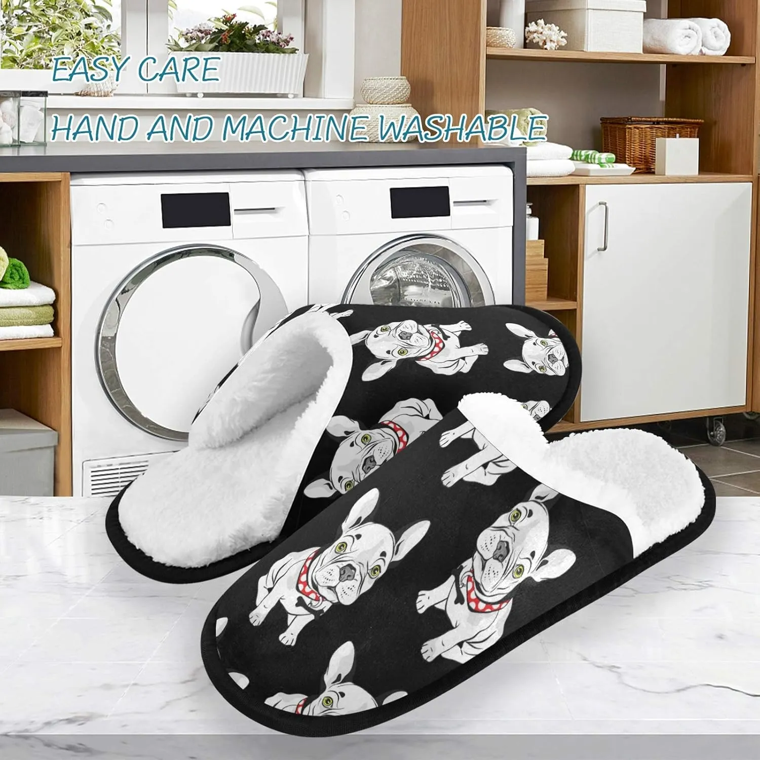 Visesunny Stylish Men Women Slippers - Unisex Adults House Shoes Lightweight Indoor Travel Warm Slippers