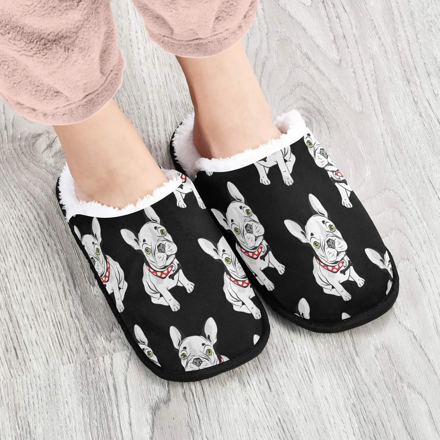 Visesunny Stylish Men Women Slippers - Unisex Adults House Shoes Lightweight Indoor Travel Warm Slippers