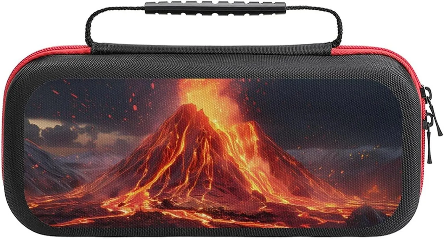 Volcano Eruption(1) Carrying Case Protective Hard Shell Travel Bag Storage Bag Gaming Case Compatible with Switch