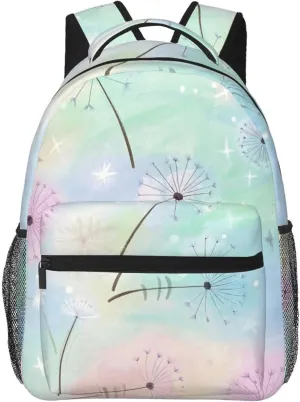 Watercolor Colorful Dandelion Adult Backpacks 15 Inch Laptop Backpack Travel Bag for Men Women Gifts