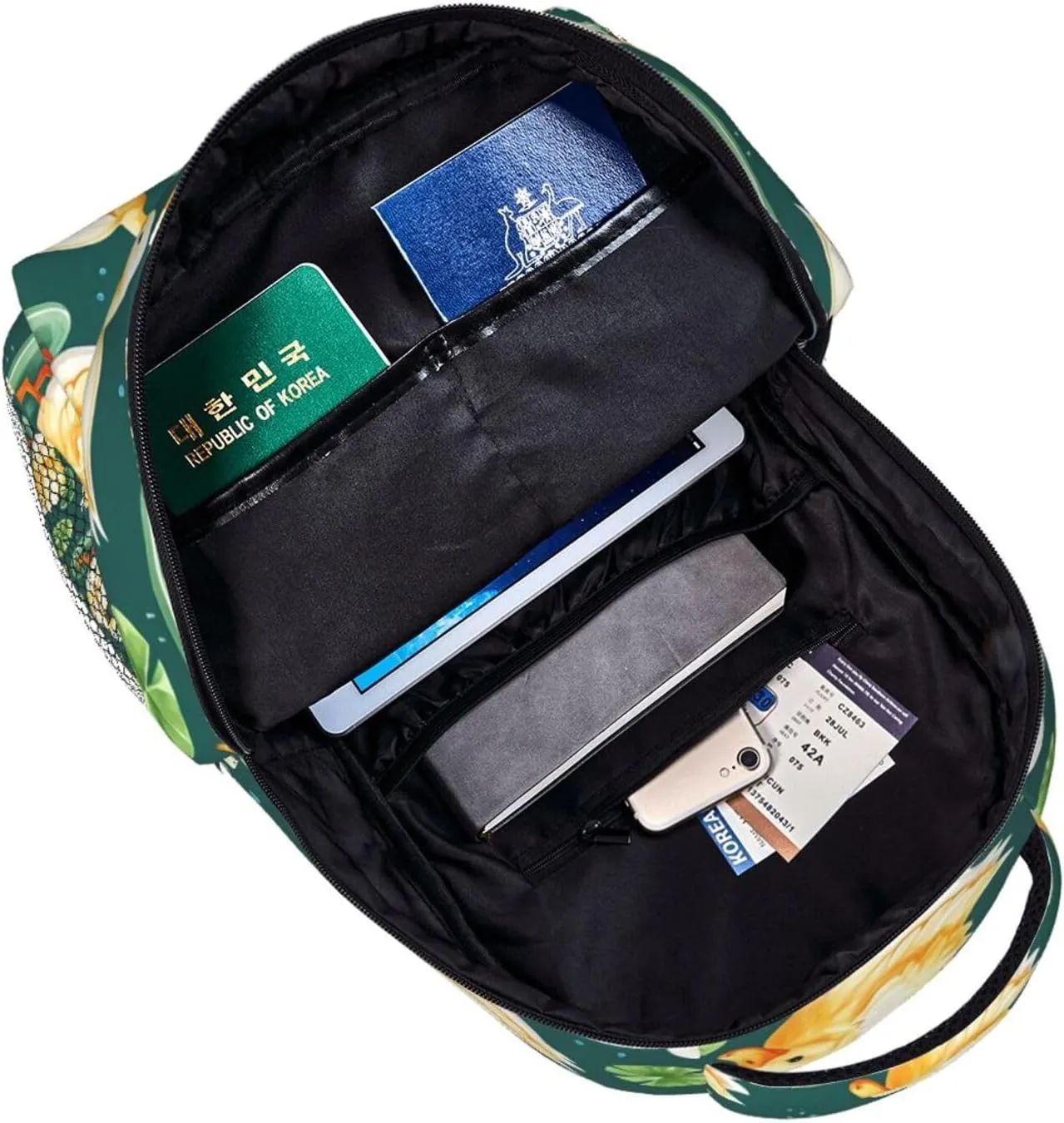 Watercolor Duck Lotus Leaves Water Droplets Adult Backpacks 15 Inch Laptop Backpack Travel Bag for Men Women Gifts