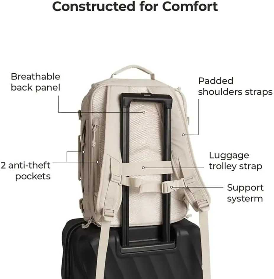 Waterproof Carry-On Travel Backpack, Backpack Waterproof Outdoor Sports, Travel Carry on Backpack Expandable for Women Men (Purple)