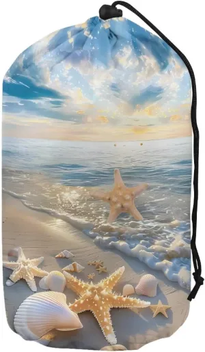 Waterproof Drawstring Bag Beach Stuff Sacks Set of 3 Sleeping Bags Storage Stuff Sack Organizer with Dust Flap for Travel