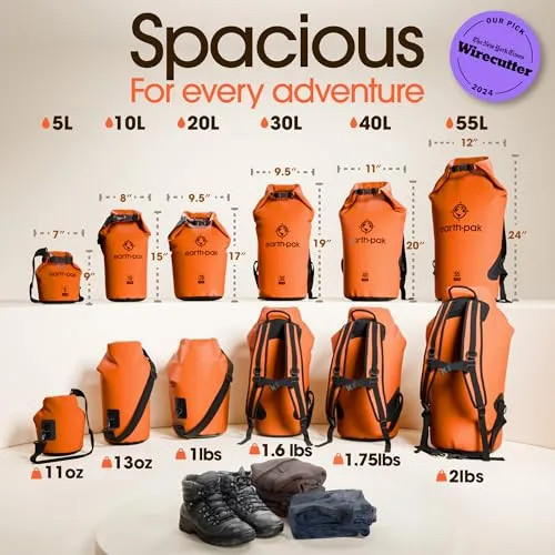 Waterproof Dry Bag-Roll Top Waterproof Backpack Sack Keeps Gear Dry for Kayak with Waterproof Phone Case
