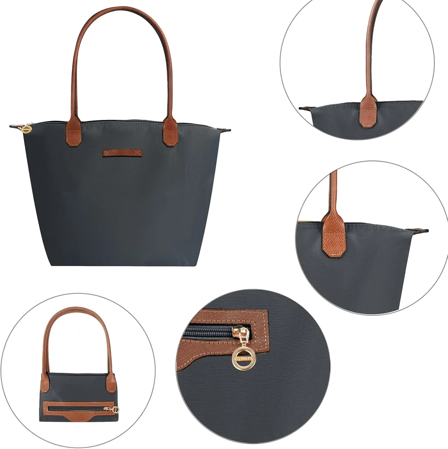 Waterproof Nylon Tote bag for Women Lightweight Designer Handbag with Zipper Stylish and Durable Purse