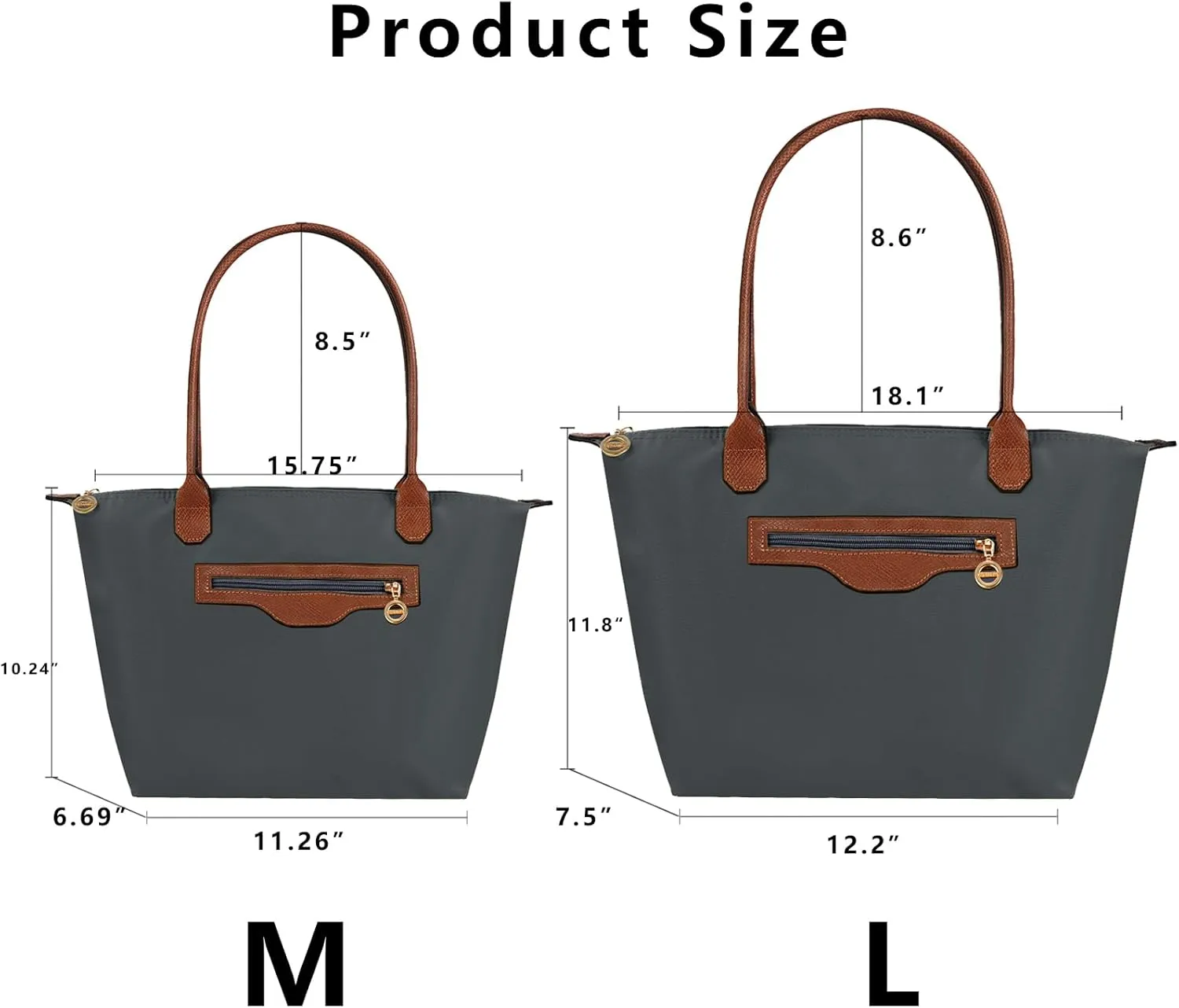 Waterproof Nylon Tote bag for Women Lightweight Designer Handbag with Zipper Stylish and Durable Purse
