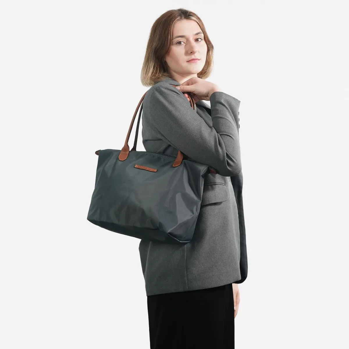 Waterproof Nylon Tote bag for Women Lightweight Designer Handbag with Zipper Stylish and Durable Purse