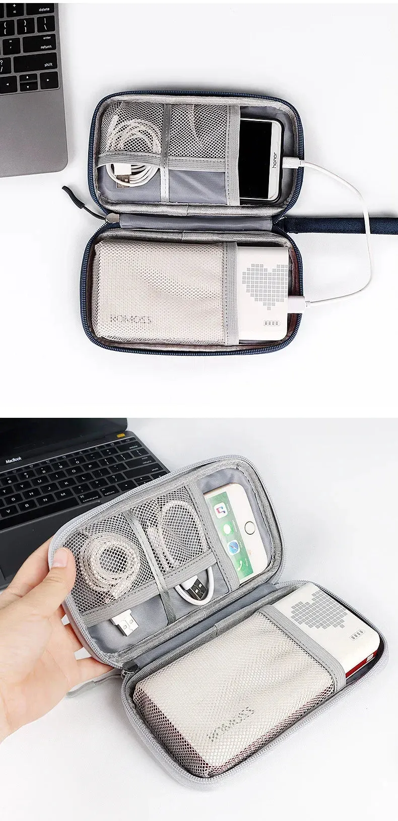 Waterproof Portable Cable Organizer – Digital Storage Bag for Cables, Power Bank & Earphones