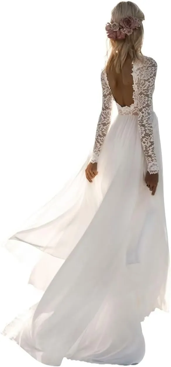 Wedding Dress for Bride 2025 Boho Beach Spaghetti Straps A Line V Neck Satin Bidal Gowns with Train