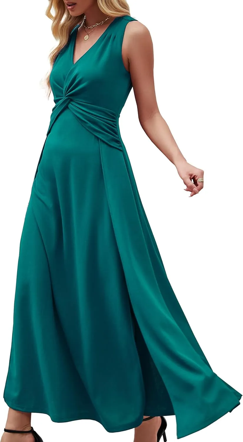 Wedding Guest Dresses for Women 2025 V Neck Formal Dresses for Women Sleeveless Evening